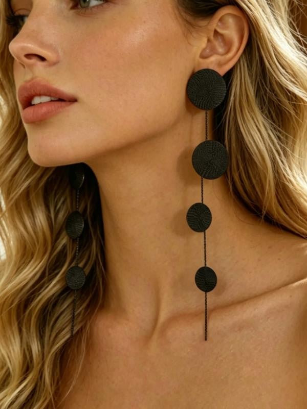 Bohemian Disc Drop Chandelier Earrings