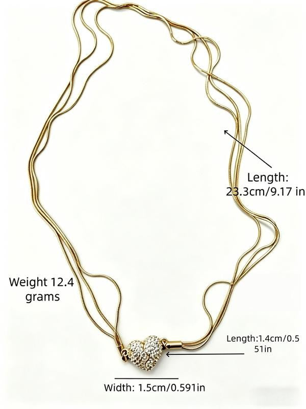 14k Magnetic Split Heart CZ Necklace