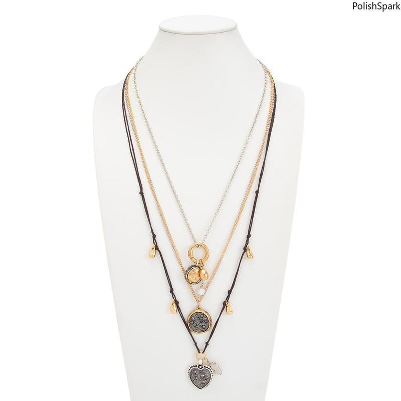 Layered Vintage Heart Pendant Necklace