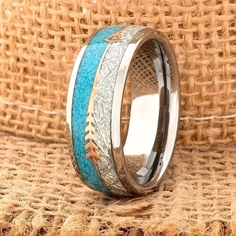 Turquoise Arrow Inlay Ring