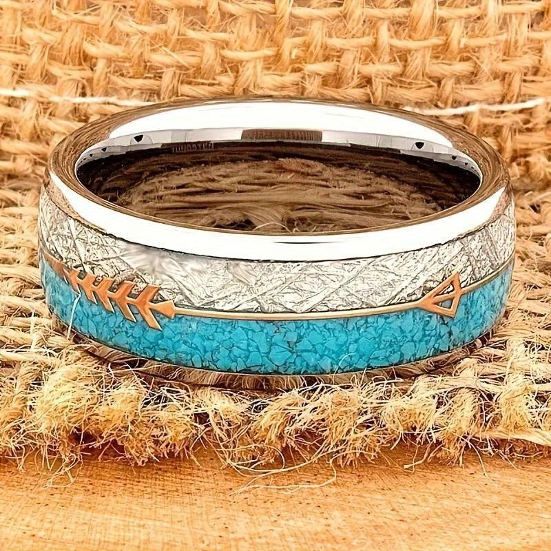 Turquoise Arrow Inlay Ring