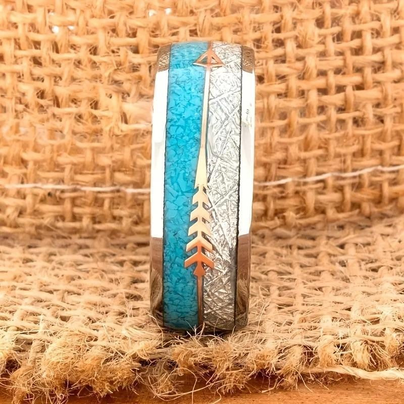 Turquoise Arrow Inlay Ring