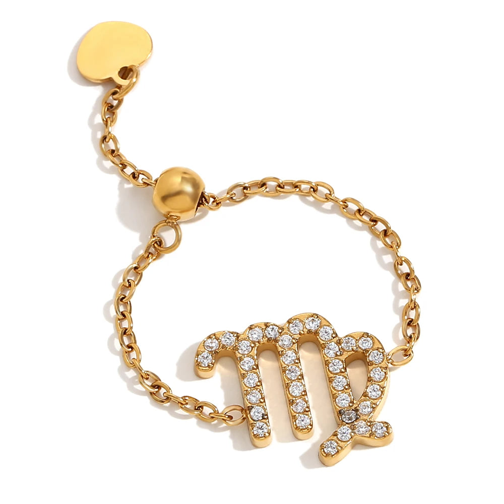 Adjustable Zodiac Sign Ring