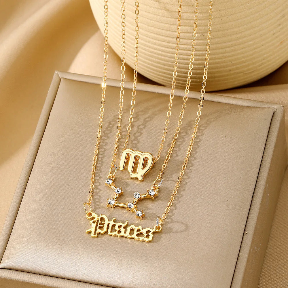 3 PCS Constellation Pendant Necklace
