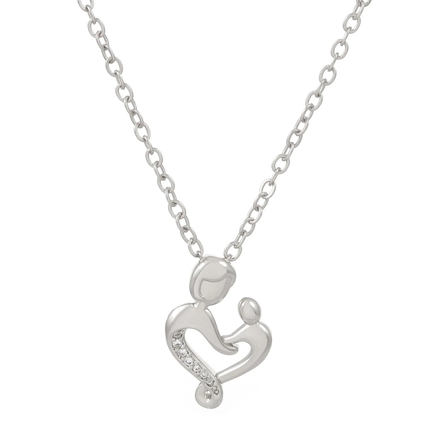 Mother-Child Heart Embrace Necklace