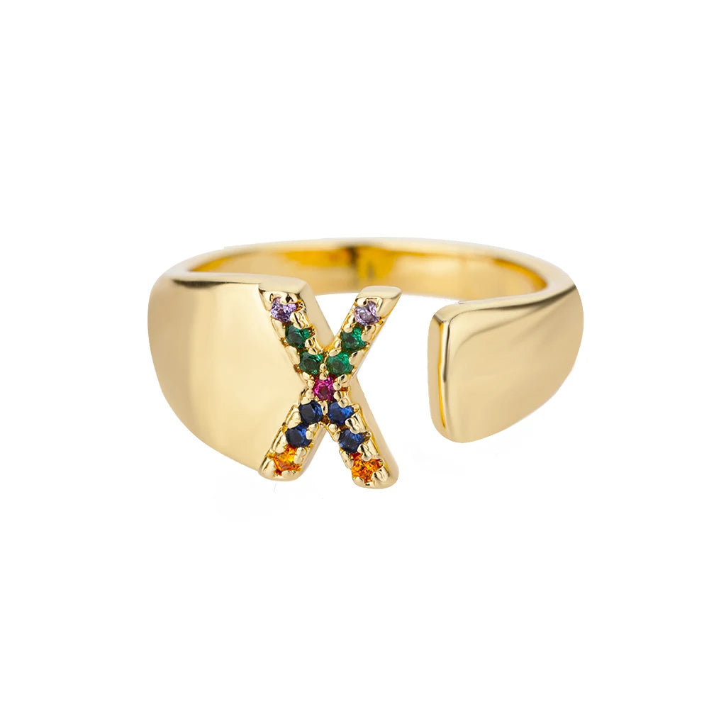 Rainbow Letter Ring