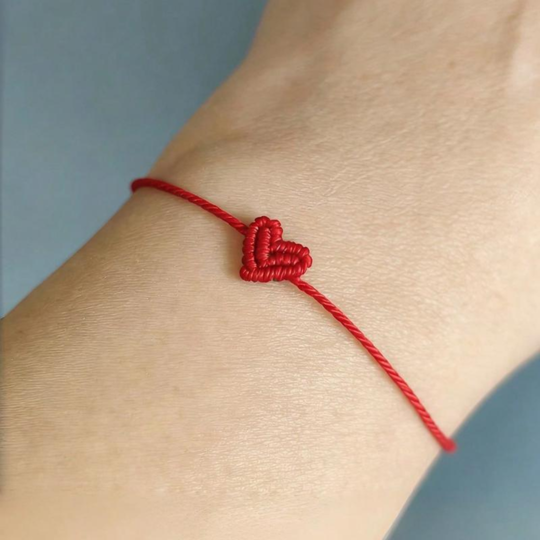 2 PCS Adjustable Woven Heart Bracelet