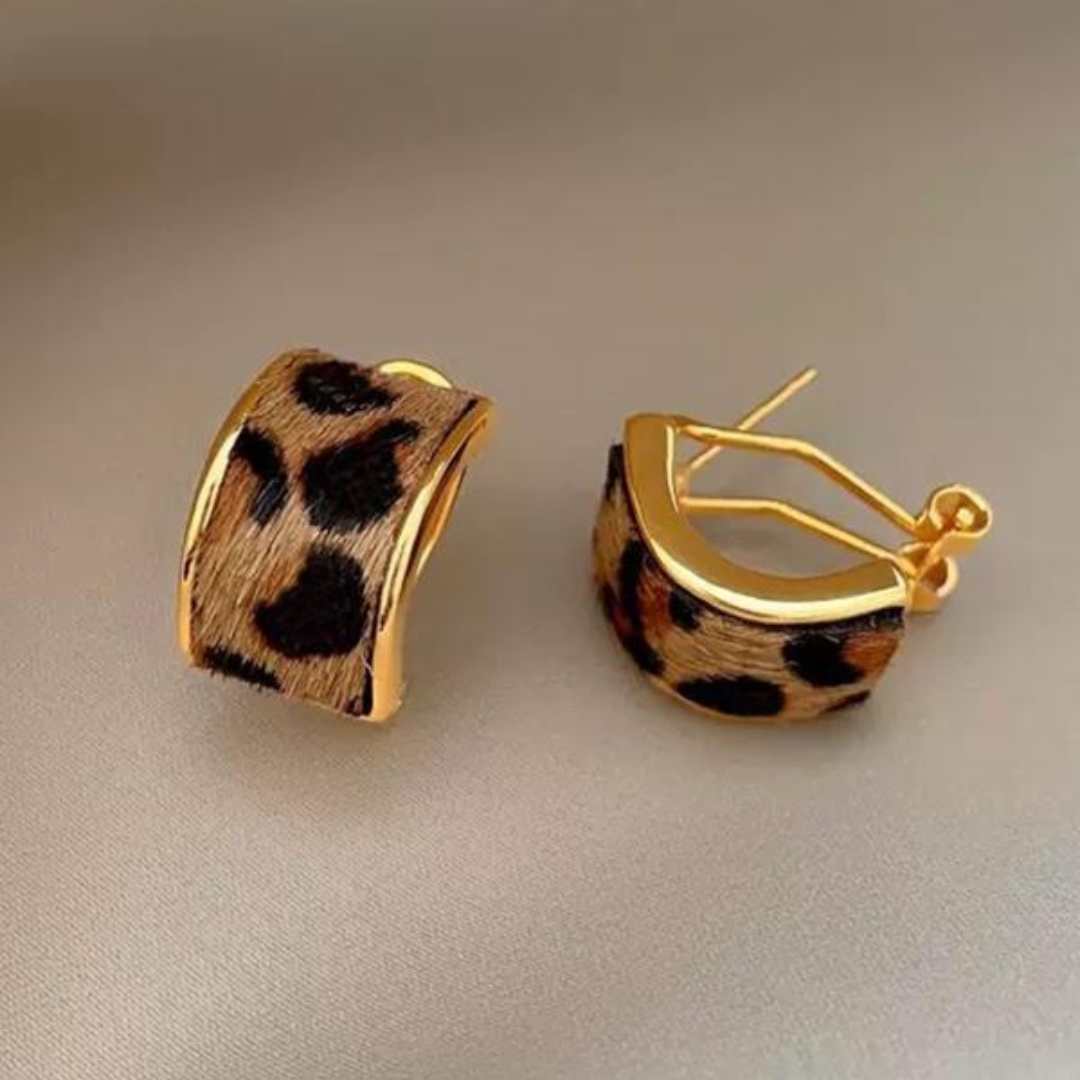 Leopard Print Hoop Earrings
