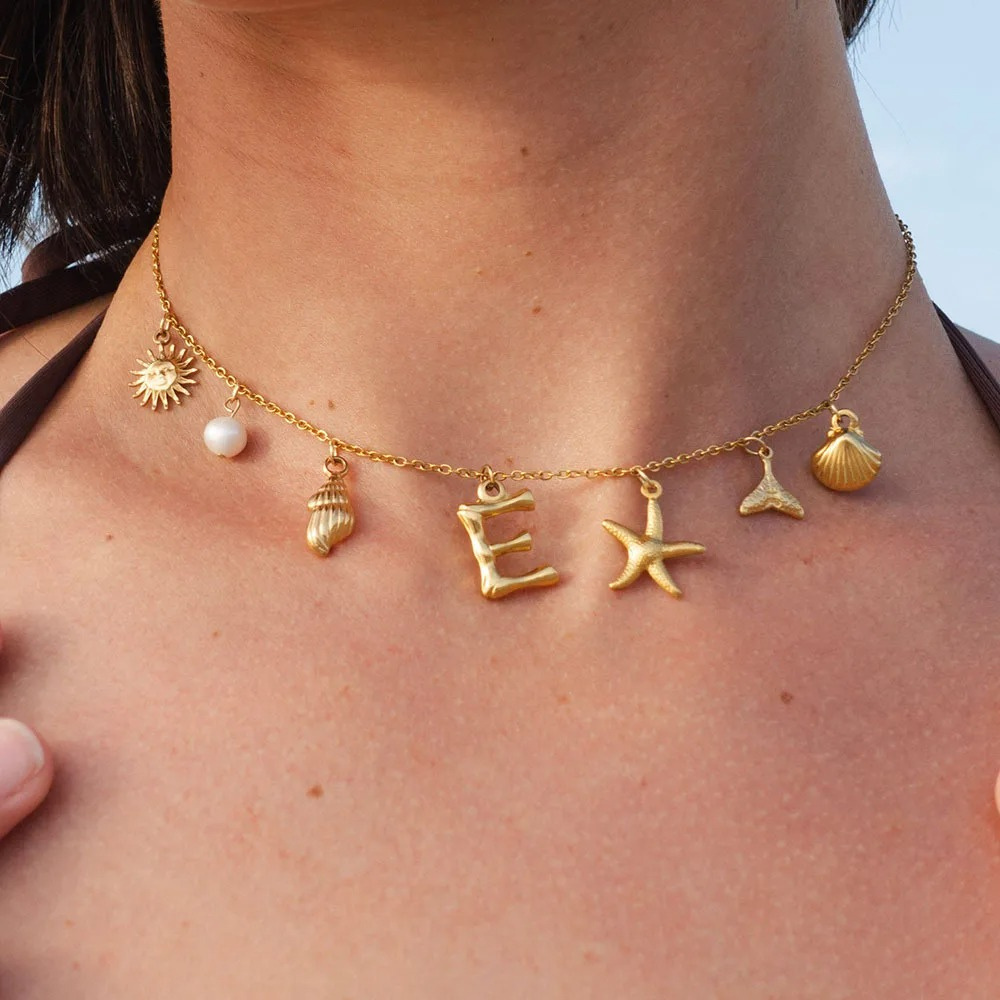 Seashell Initial Necklace