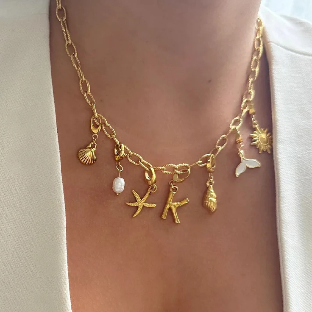 Seashell Initial Necklace