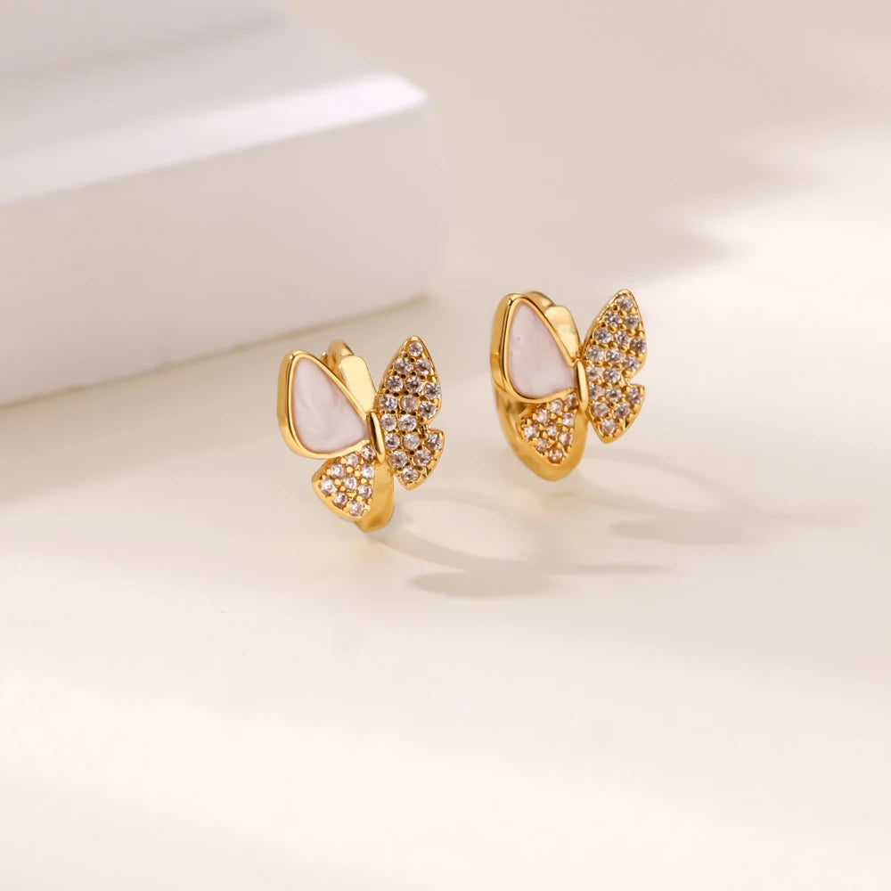Zircon Butterfly Earrings