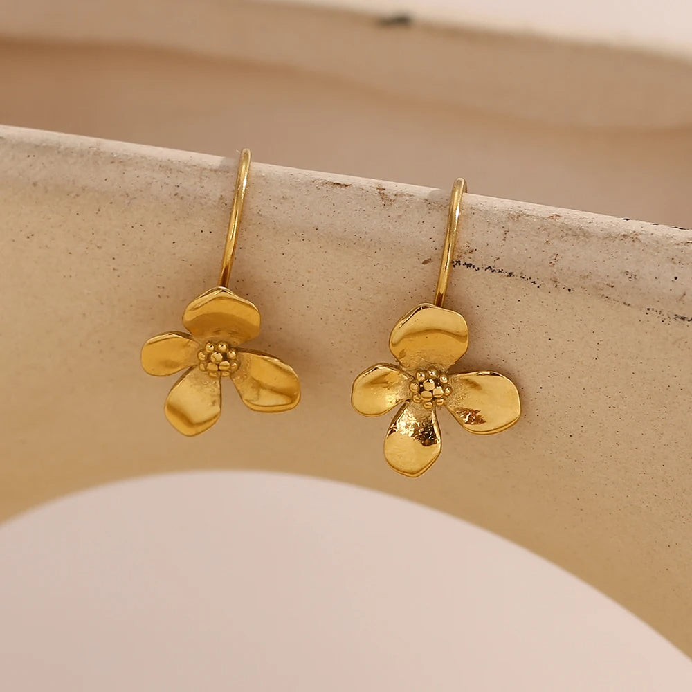 Gold Flower Earrings