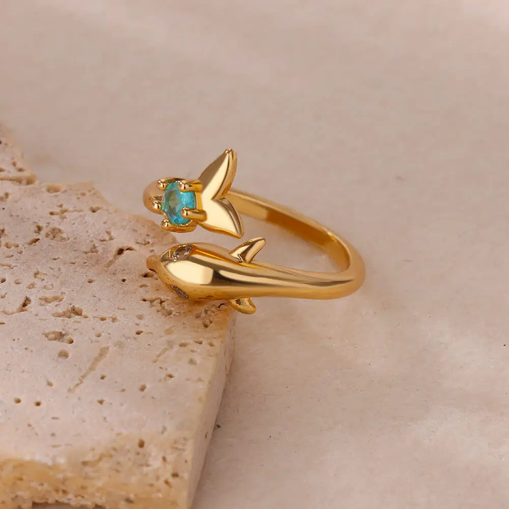Zirconia Dolphin Ring