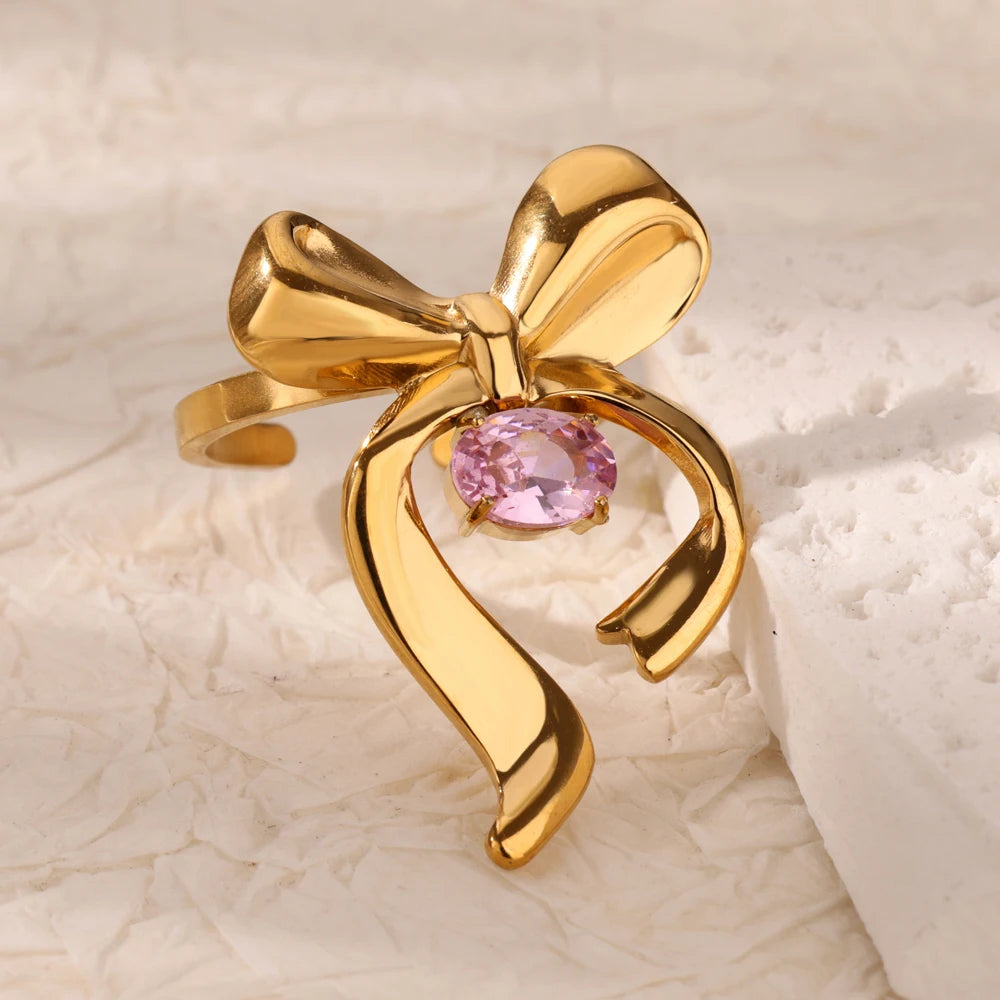 Bowknot Zircon Ring