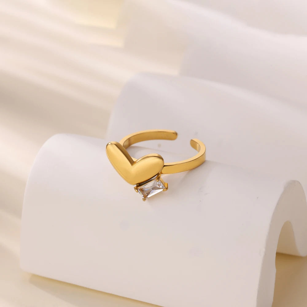 Crystal Heart Ring