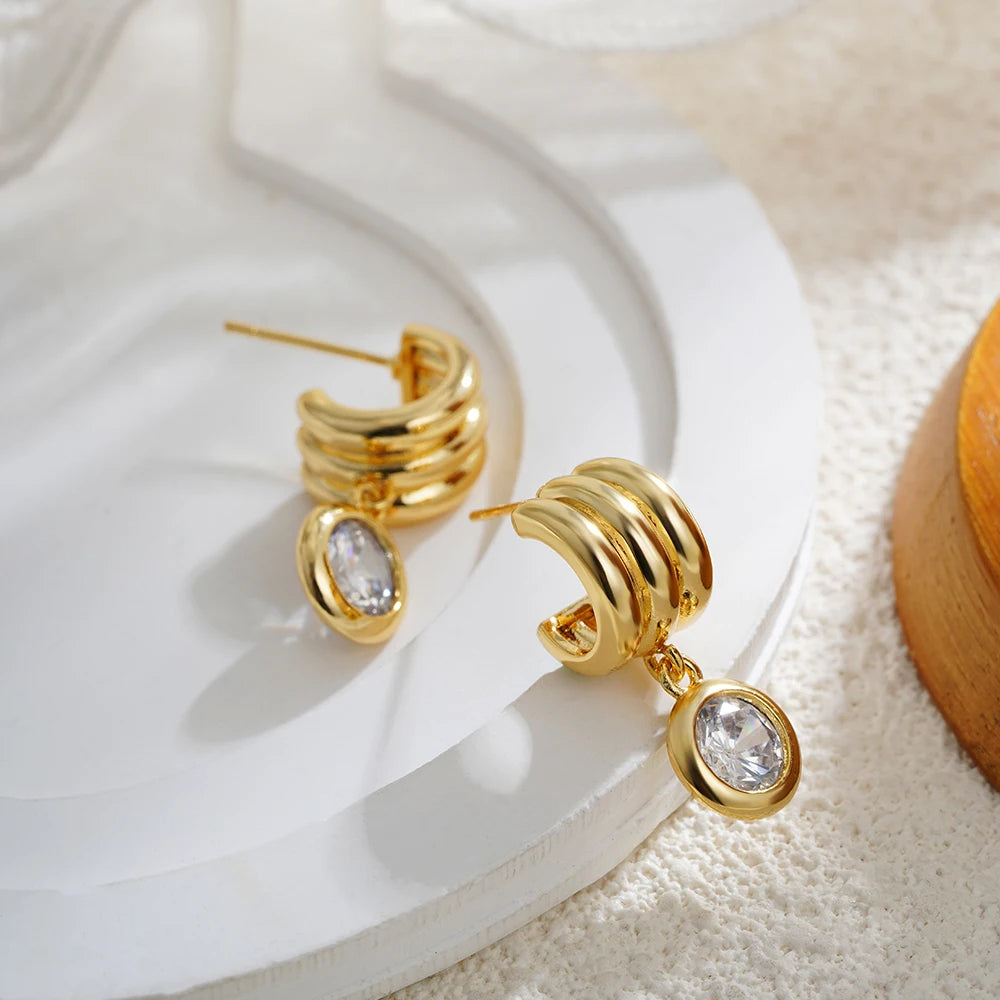 Rhinestone Drop Earrings