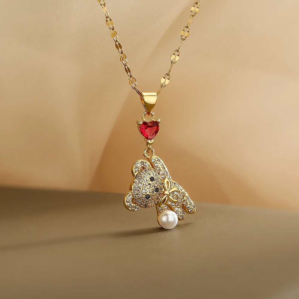 Bear Heart Necklace