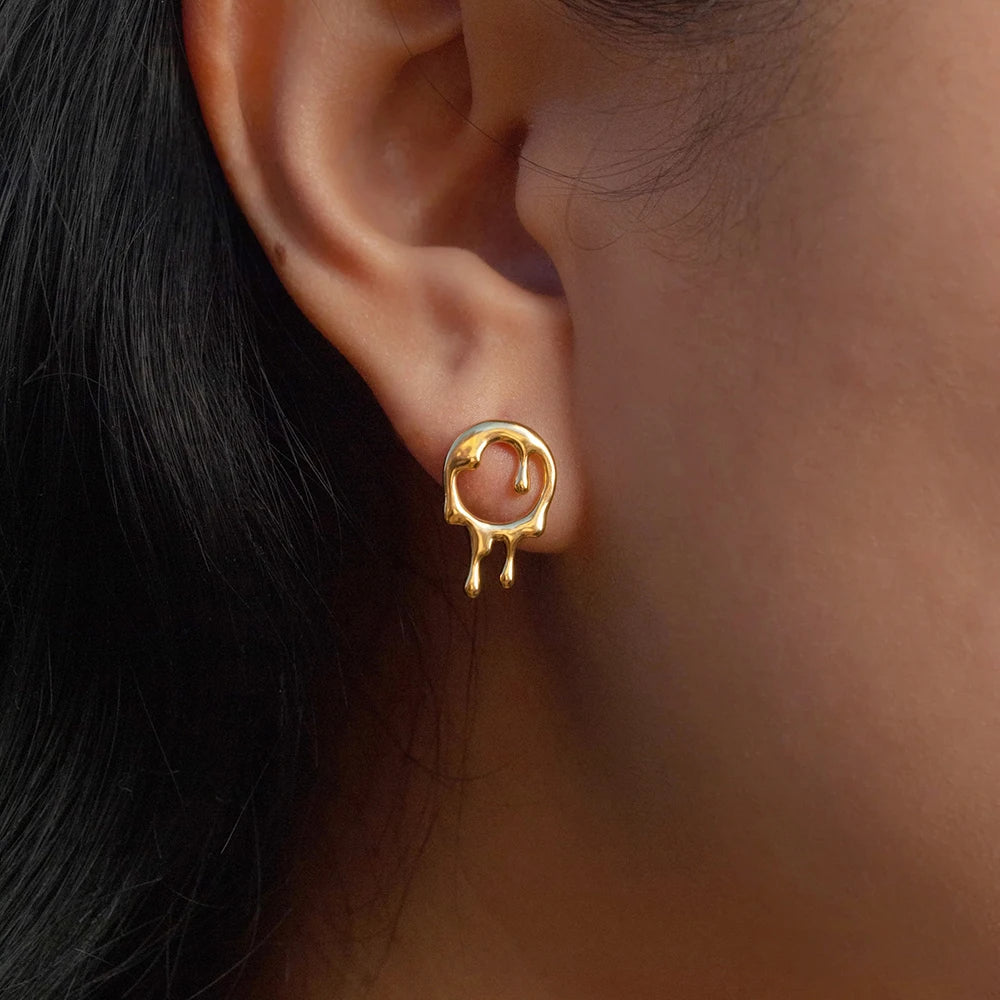 Dripping Circle Earrings