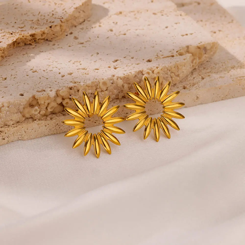 Minimal Sunflower Earrings