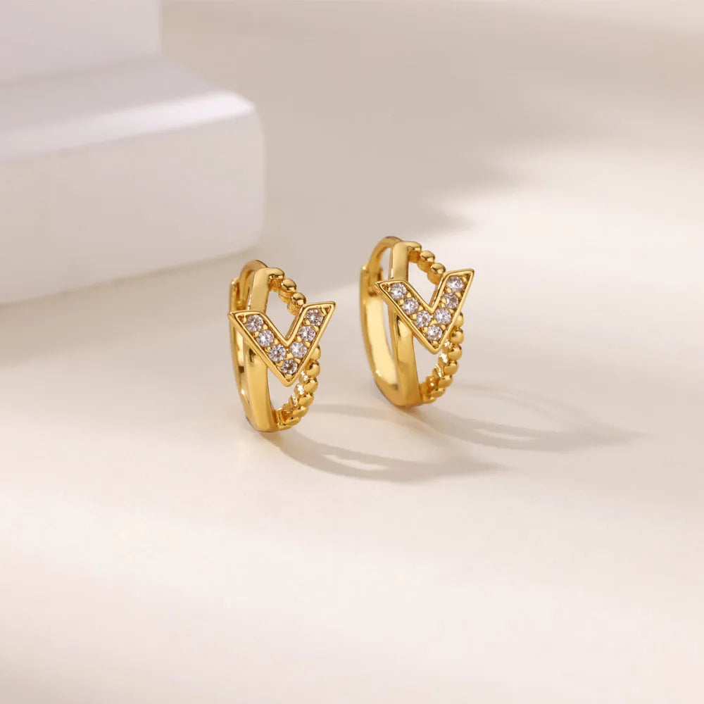 V-Shaped Hoop Earrings