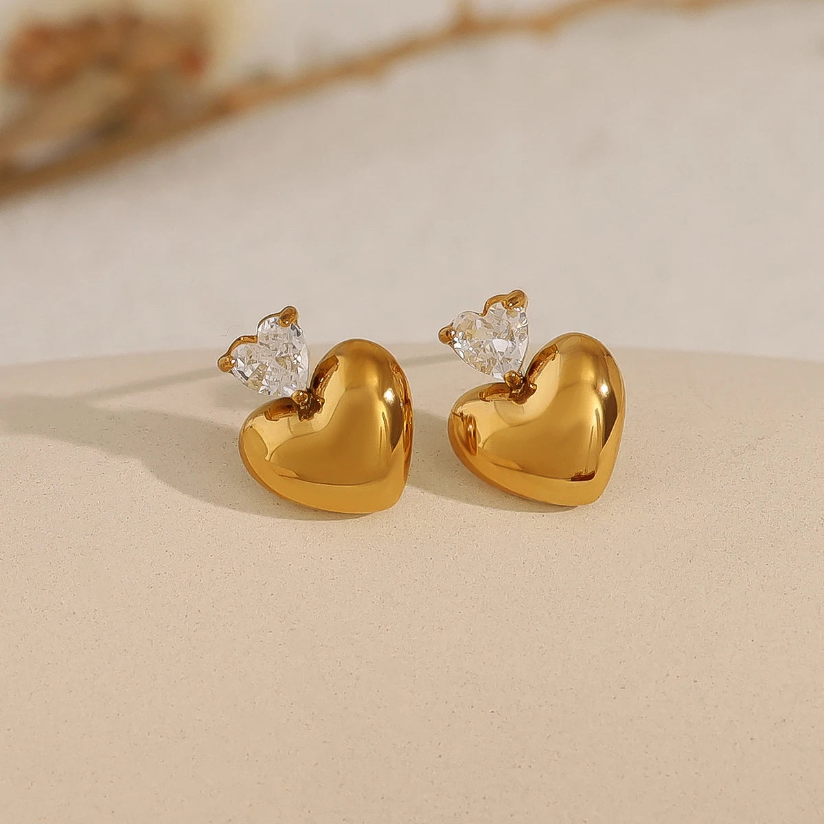 Small Heart Stud Earrings