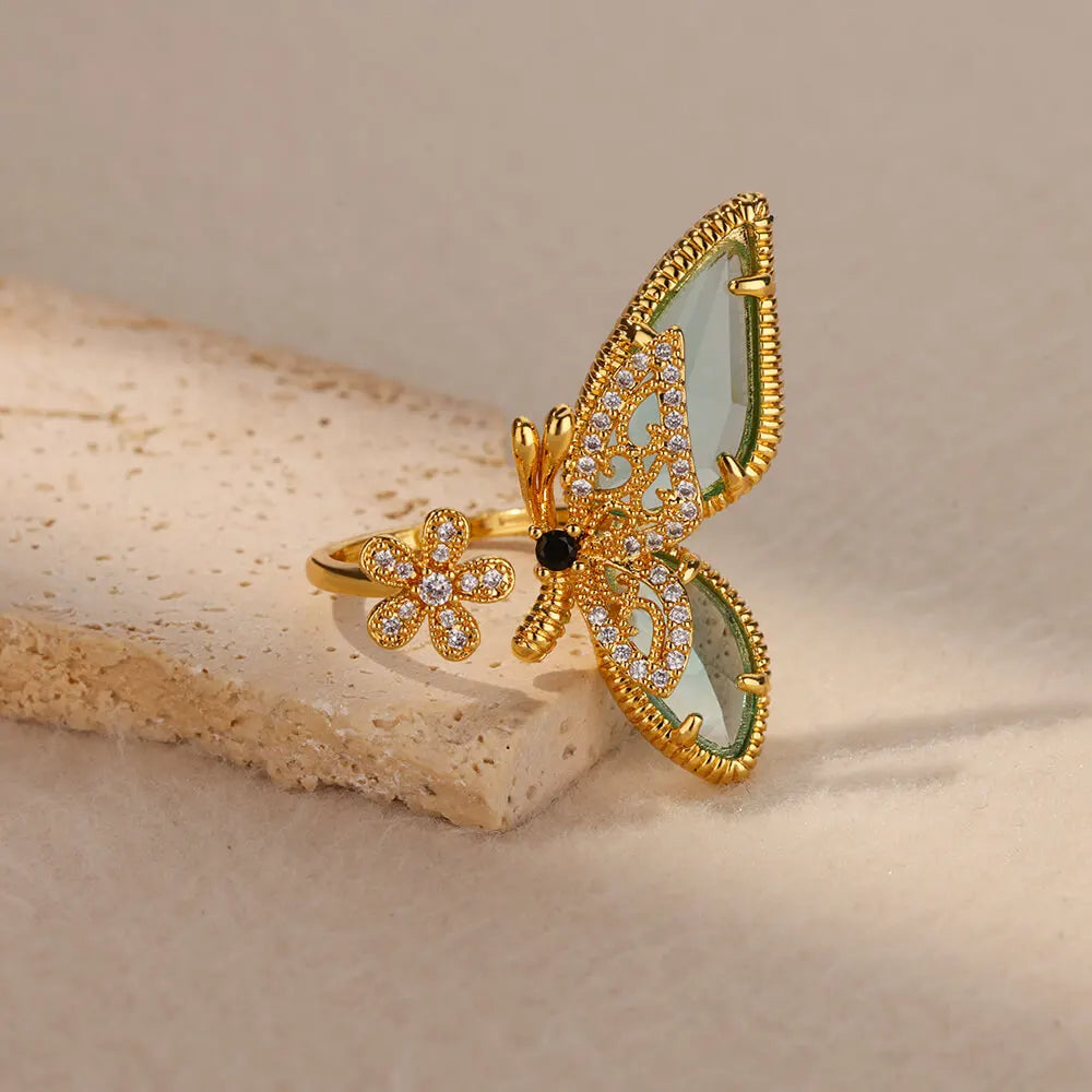 Crystal Butterfly Ring