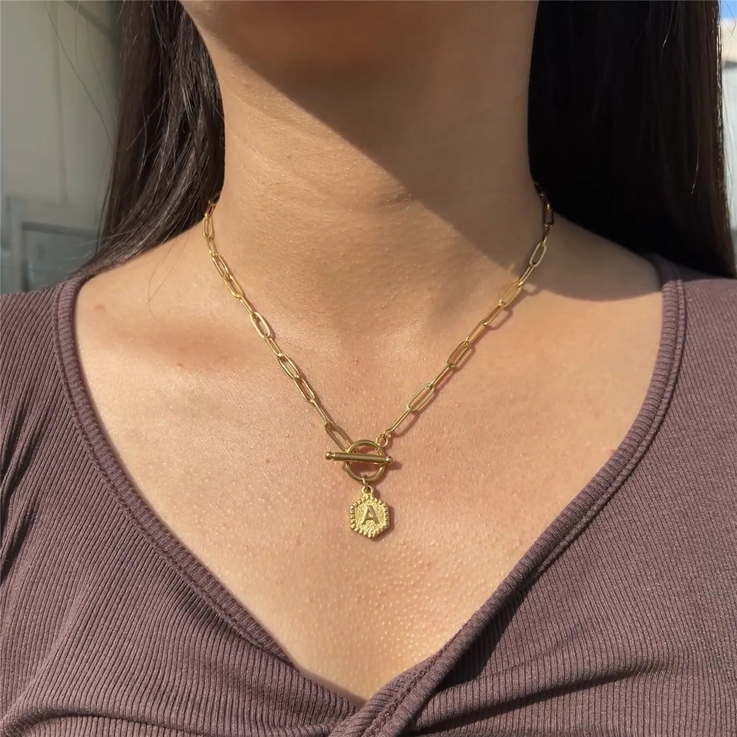 Alphabet Toggle Choker Necklace