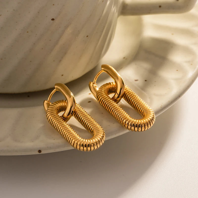Hollow Buckle Earrings