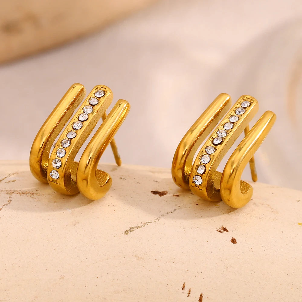 Rhinestone Hooked Earrings