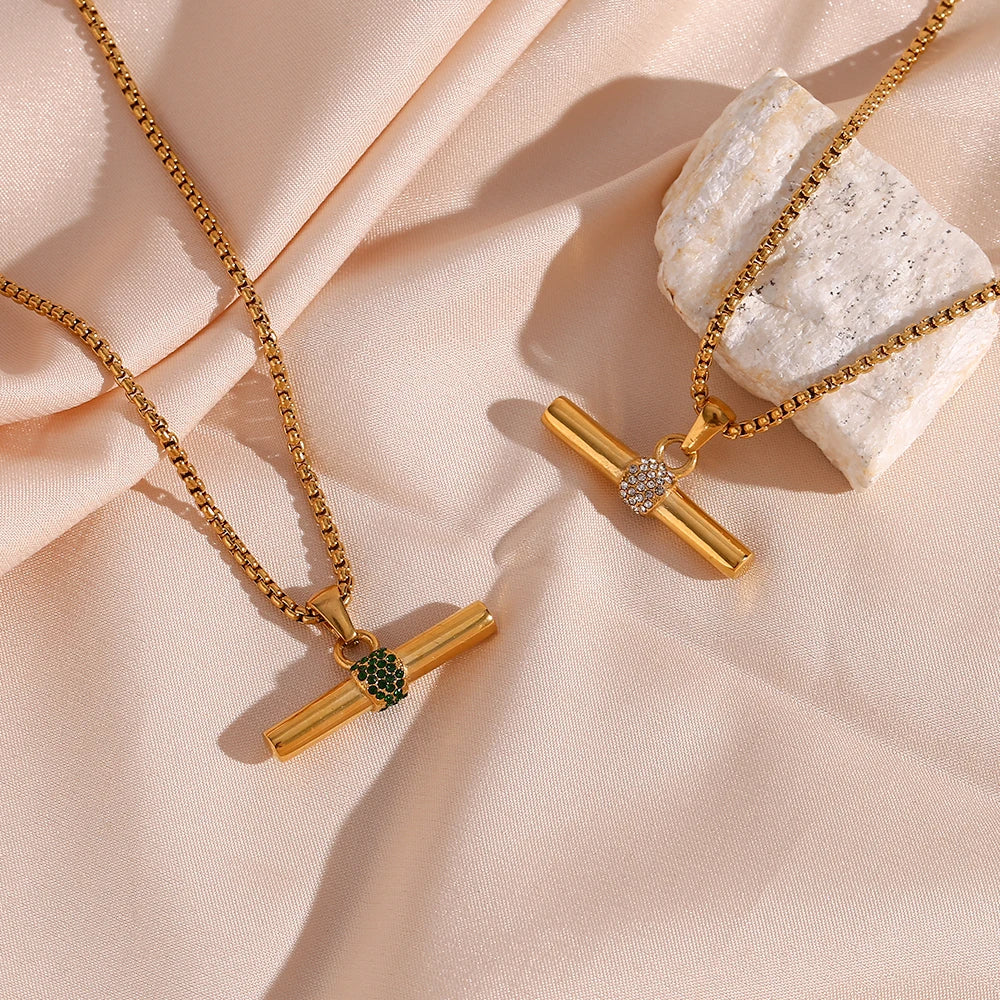 Minimal T-Bar Necklace