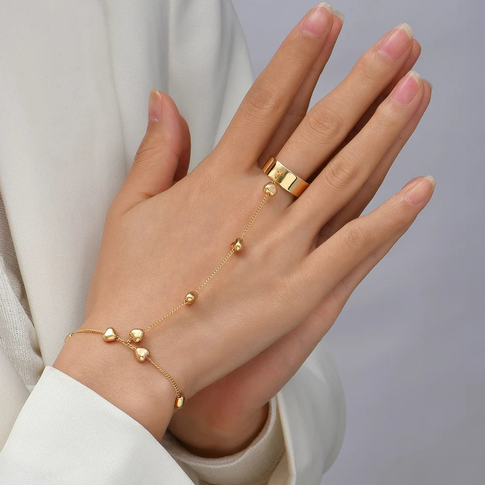Dainty Heart Hand Bracelet