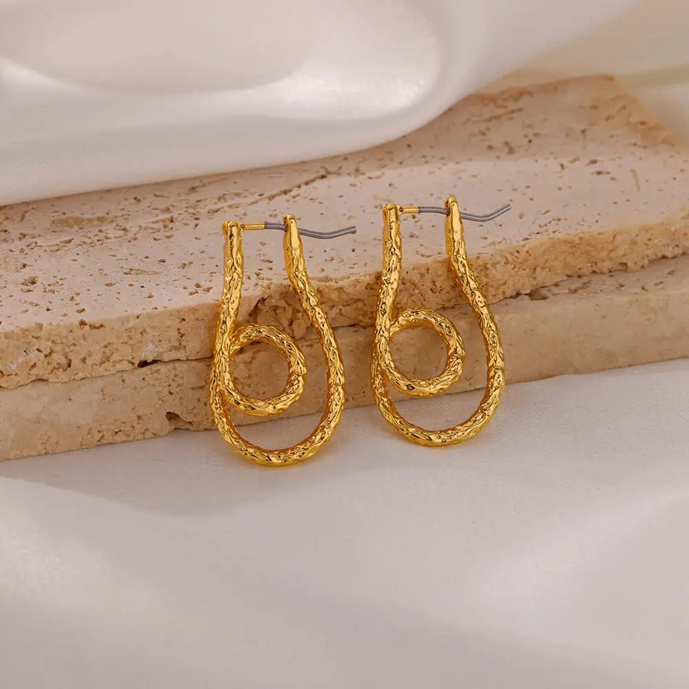 Curved Rope Stud Earrings