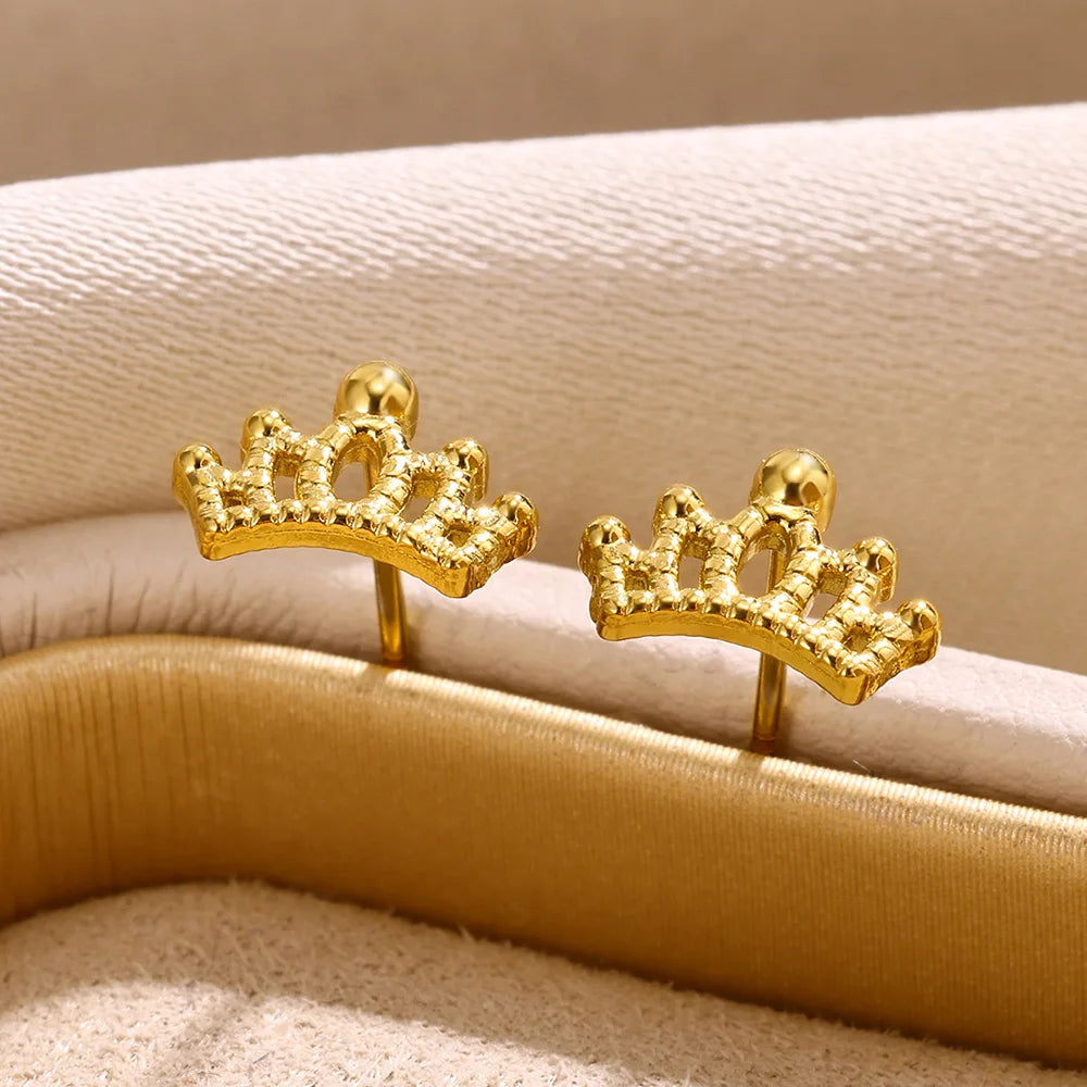 Crown Stud Earrings