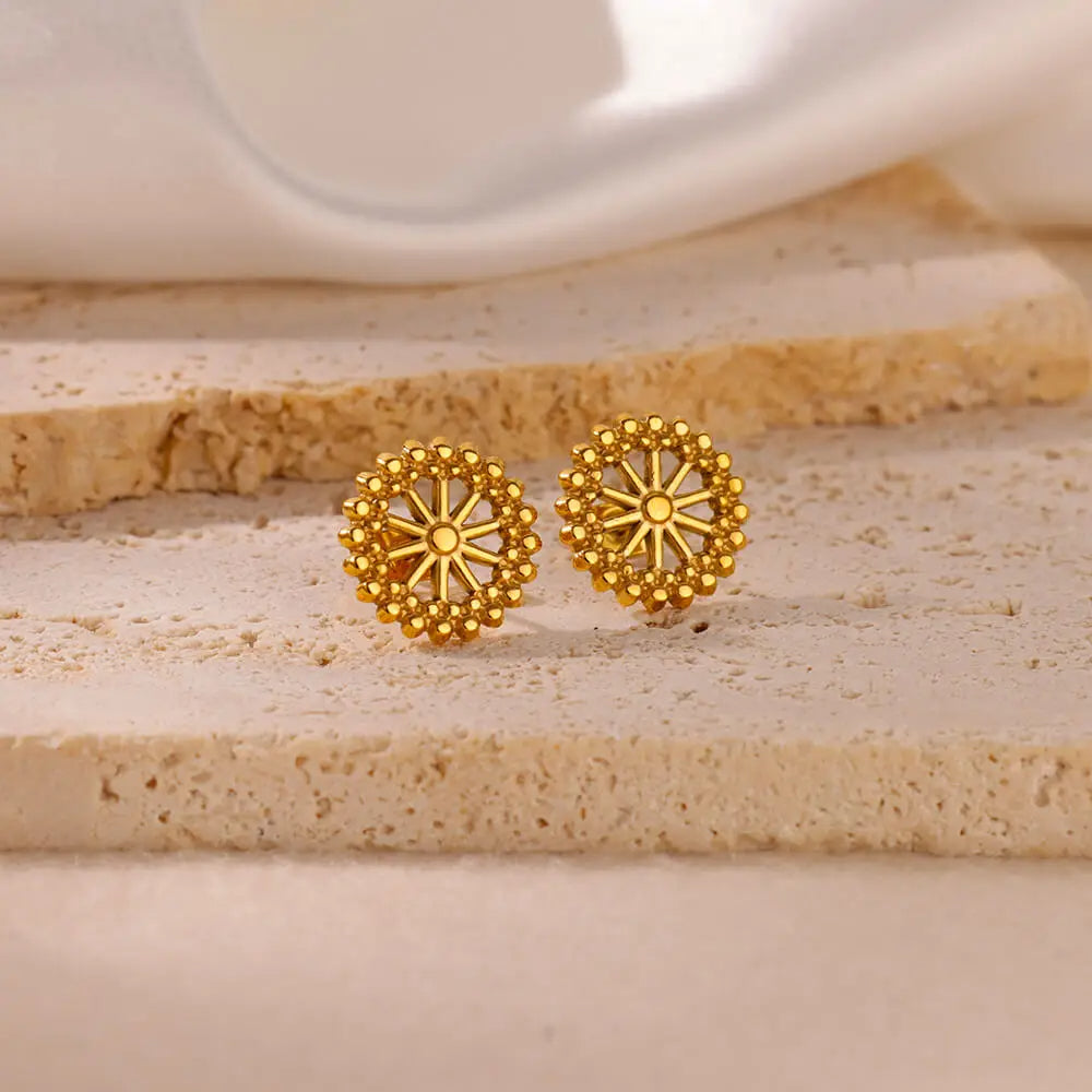 Flower Wheel Earrings