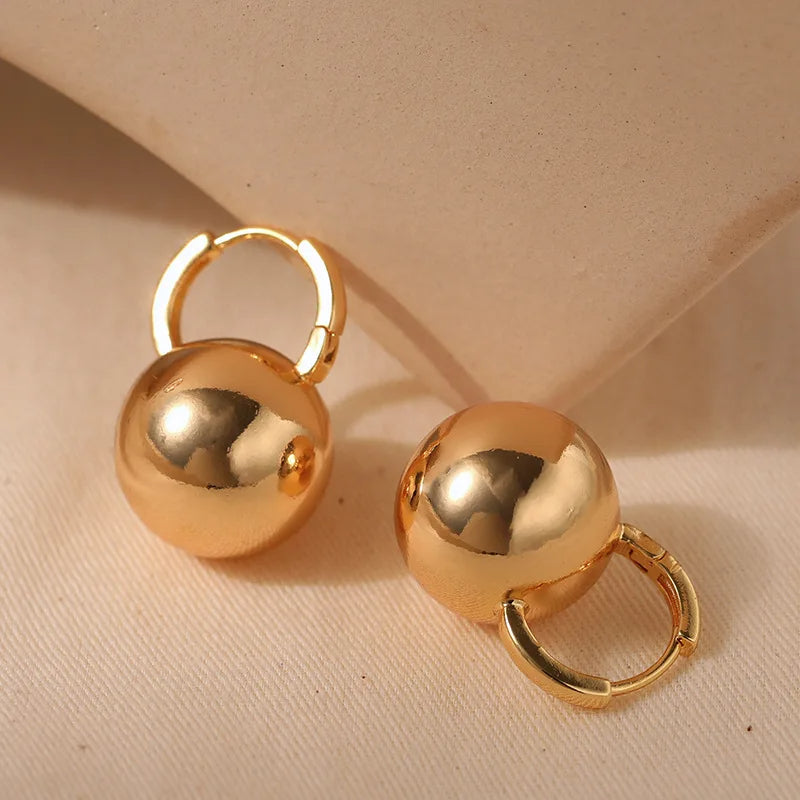 Round Ball Hoop Earrings