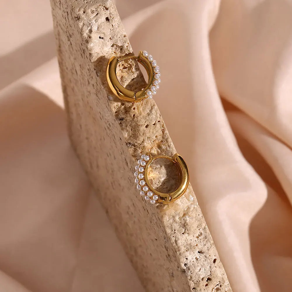 Gold Plated Pearl Earrings