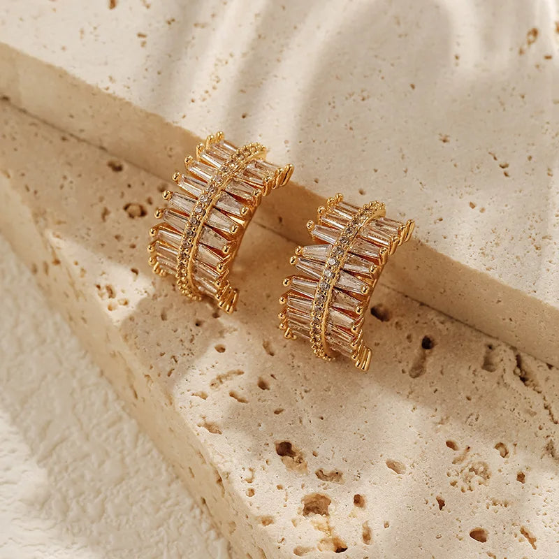 Shiny Zircon Earrings