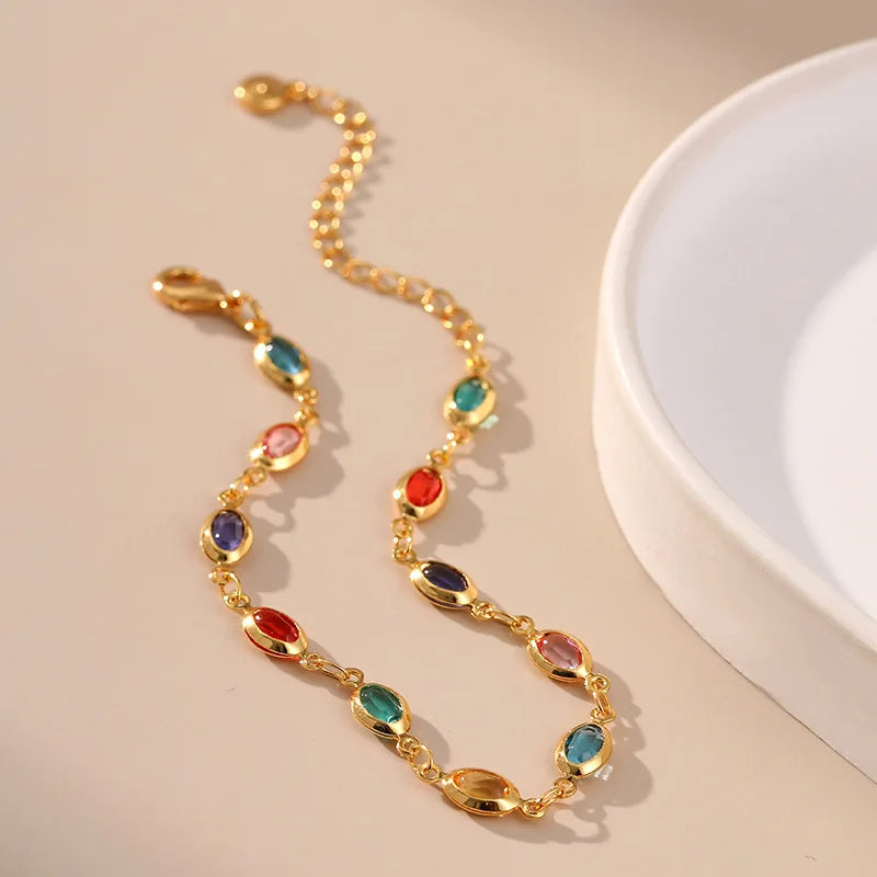 Colorful Oval Beads Bracelet