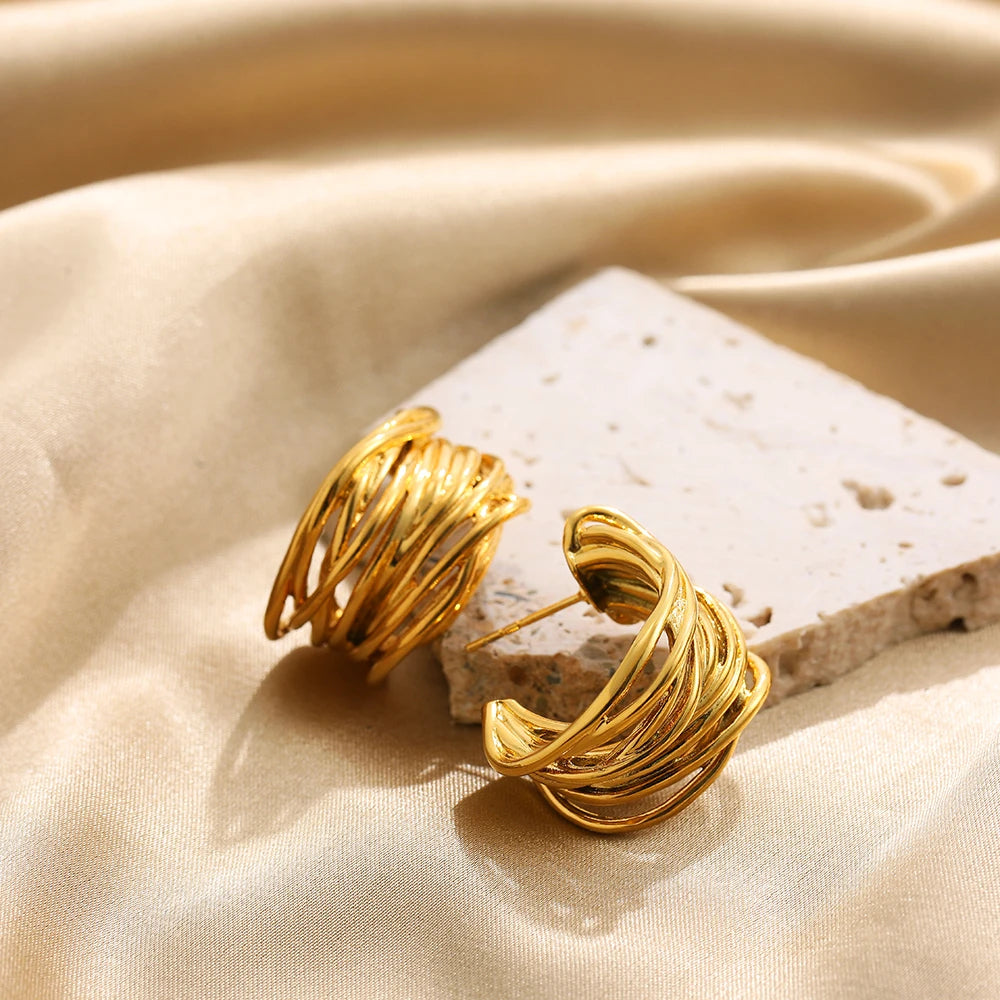 Hollow Hoop Earrings