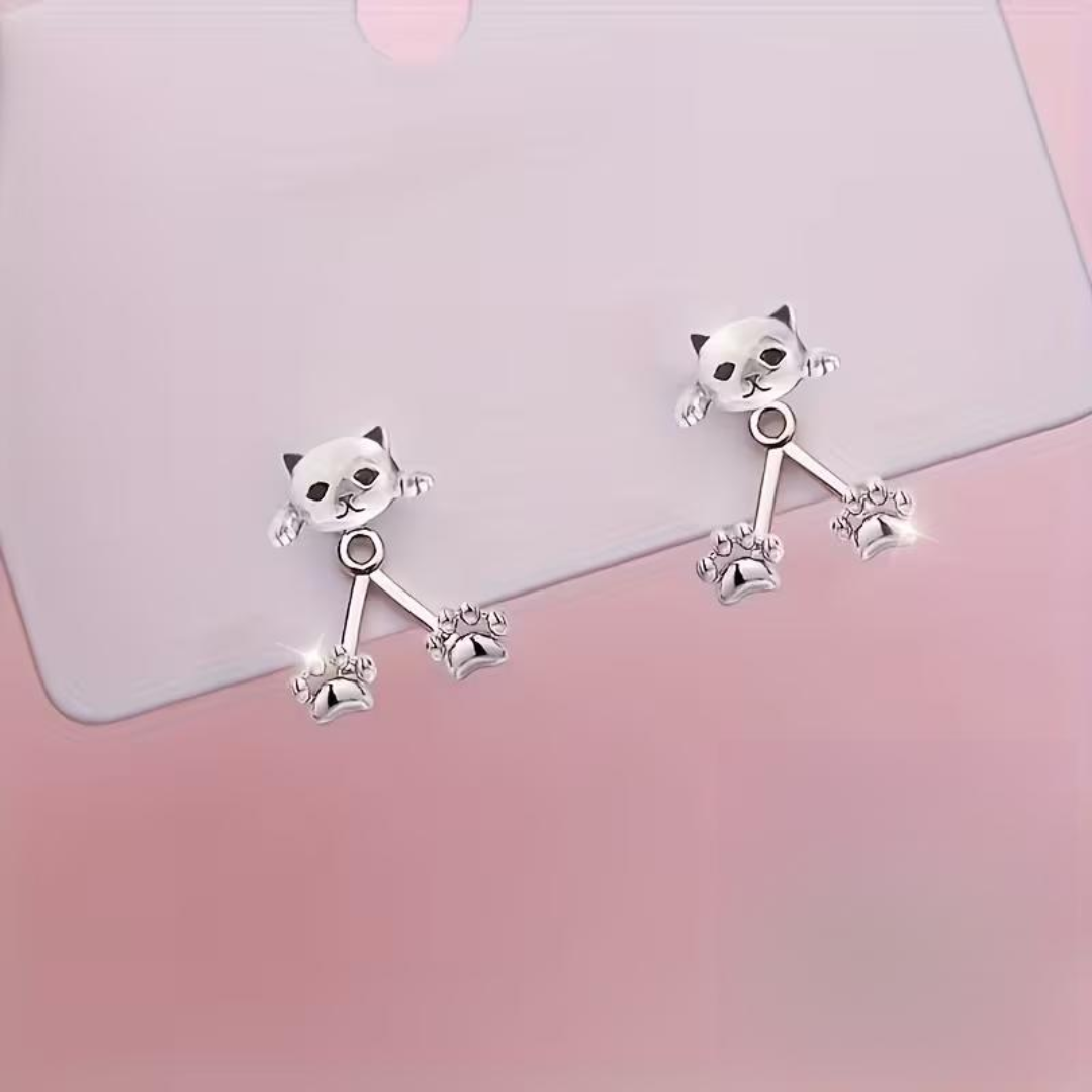 S925 Cat Paw Earrings