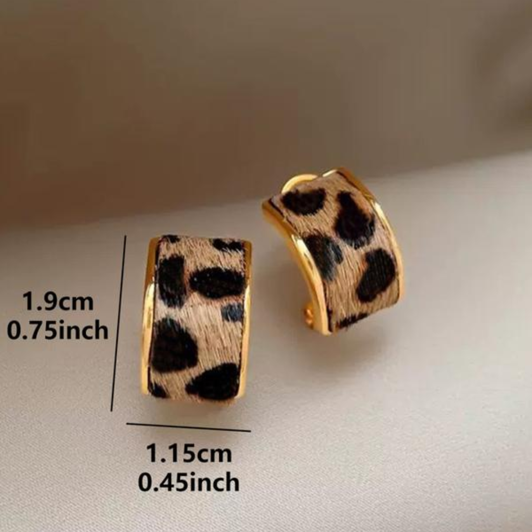 Leopard Print Hoop Earrings