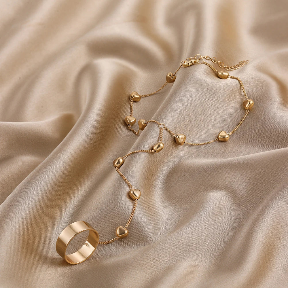Dainty Heart Hand Bracelet