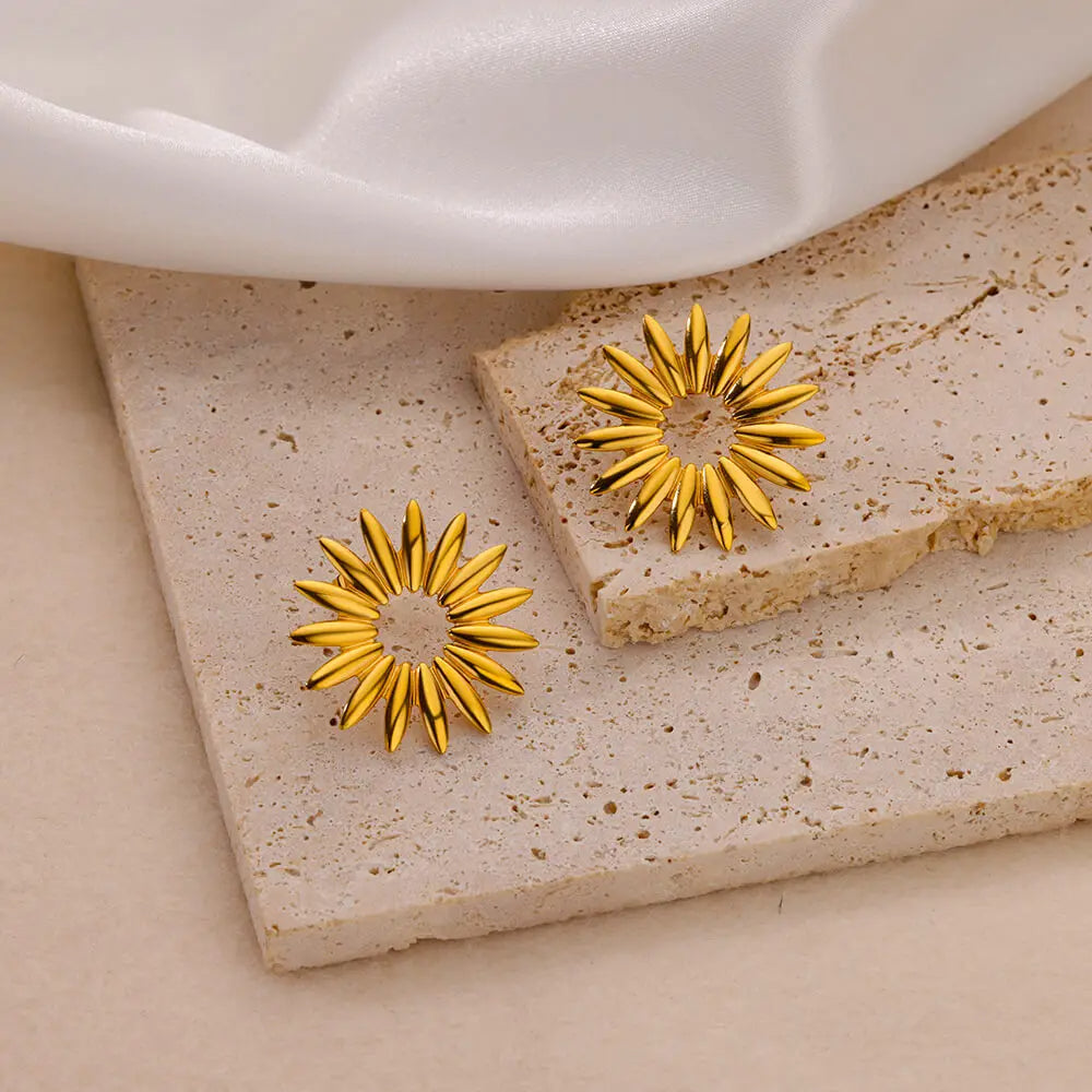 Minimal Sunflower Earrings