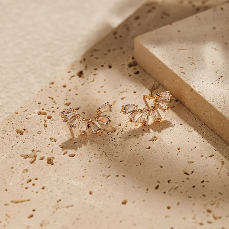 Semicircle Stud Earrings