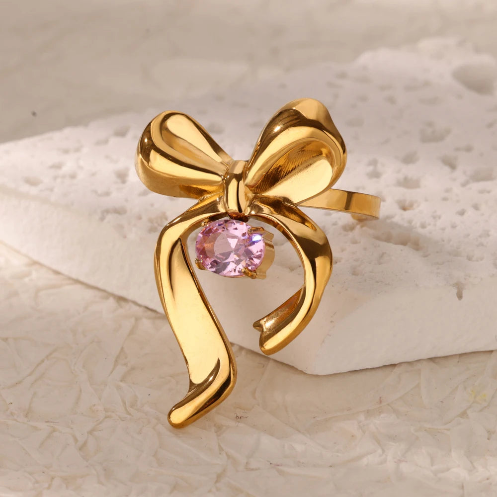 Bowknot Zircon Ring