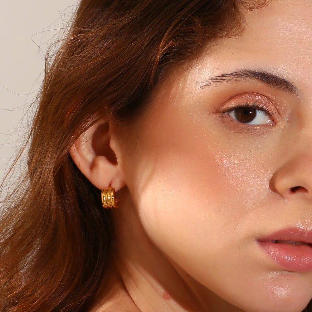 Trilayer C Earrings