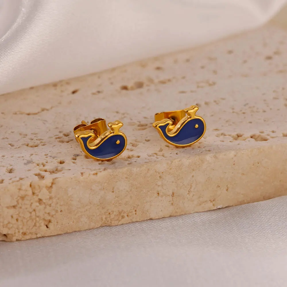 Whale Stud Earrings