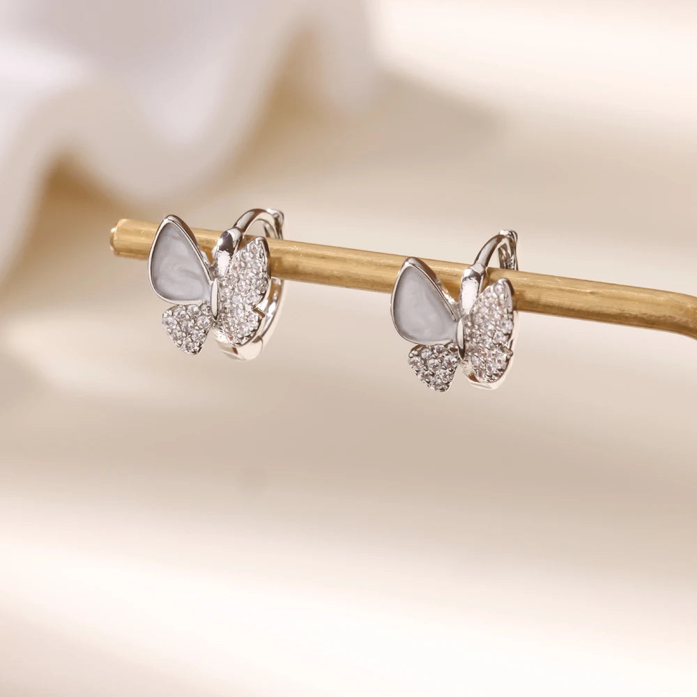 Zircon Butterfly Earrings
