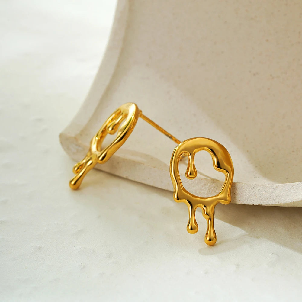 Dripping Circle Earrings