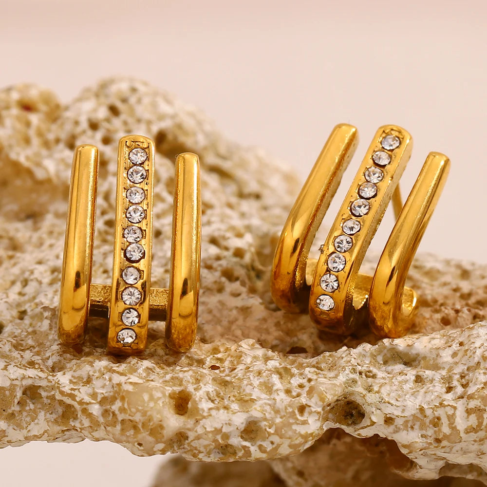 Rhinestone Hooked Earrings